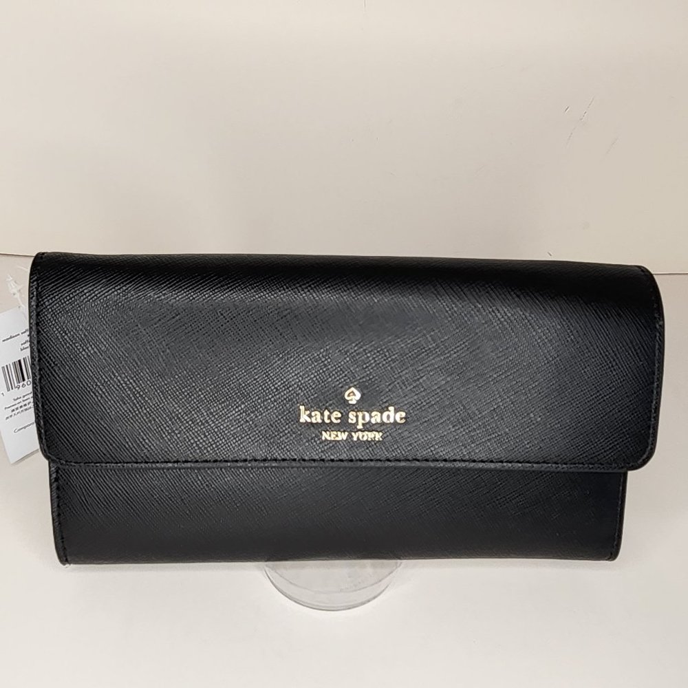 Kate Spade Madison Travel Wristlet Clutch Wallet - Black - NWT